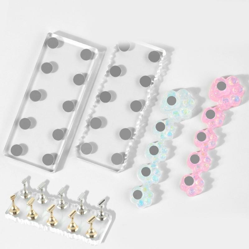 Durable Acrylic Nail Art Practice Stand Magnetic Fingernail Display Holder for False Nails