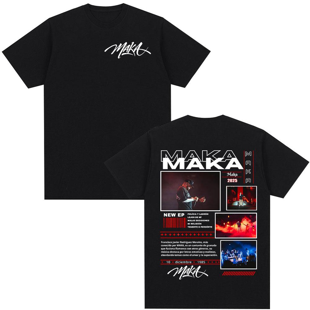 Rapper Maka Aura 2025 Tour Merch T Shirts Men Women Fashion Vintage Street Tshirt Casual Cotton Short Sleeve T Shirt Streetwear