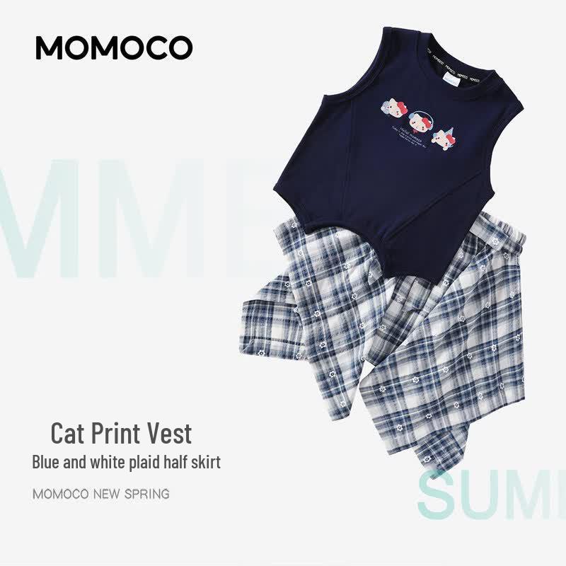 MOMOCO Girls' Summer Casual Performance Two-Piece Set