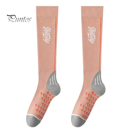 

1 пара женских зимних носков длиной до колена с массажной подошвой, с длинной трубкой, с высокой эластичностью, с противоскользящими свойствами, носки для йоги, удобные, теплые, для бега трусцой H