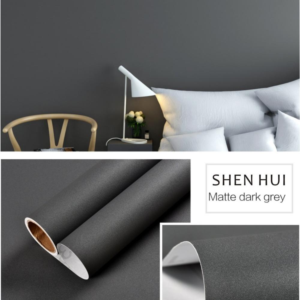 2/3/6m Matte Wallpaper White/Grey/Black Vinyl Self-Adhesive for Wall Shelf Liner Table Door Living Room Contact Paper Wall Decor