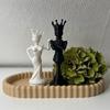 2pcs Sculpture Chess Couple Statues 3D Printed Queen King Statue Persons Figurine  Office