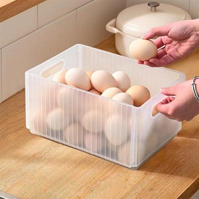 Foldable Fridge Storage Box Space Saving Large Capacity Fruit Vegetable Organizer Plastic Multifunction Food Storage Container