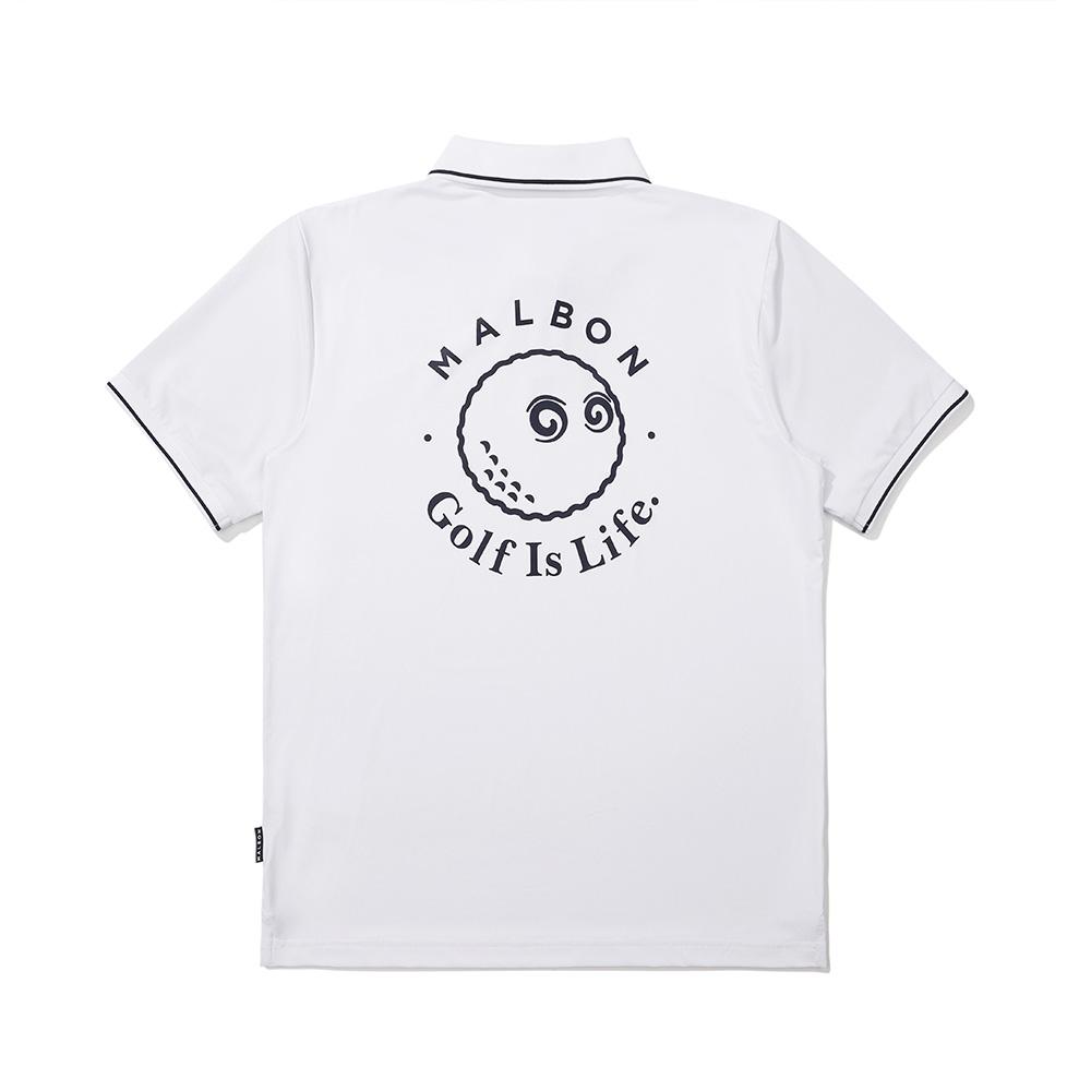 MALBON GOLF Bucket Mesh Mix Polo Shirt White (Man)