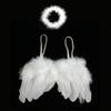 Engelsflügel Tiara Set Neugeborenen Fotografie Feder Engelsflügel Bequeme Weiße Flügel Mit Blatt Stirnband Foto Requisiten Zubehör