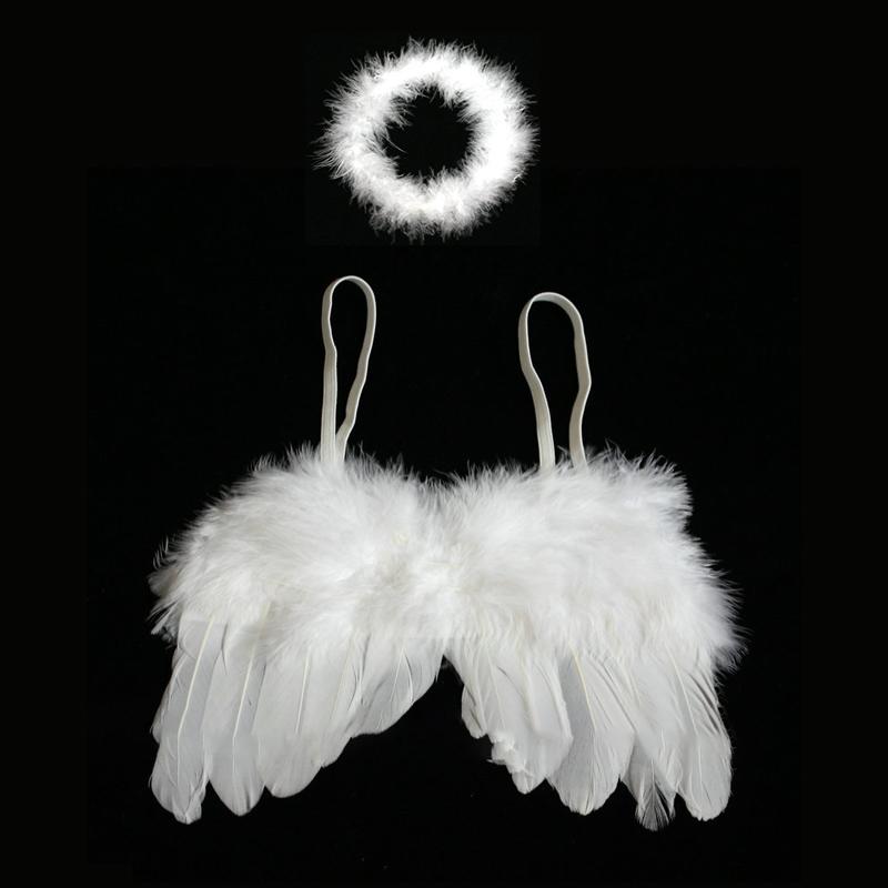 Engelsflügel Tiara Set Neugeborenen Fotografie Feder Engelsflügel Bequeme Weiße Flügel Mit Blatt Stirnband Foto Requisiten Zubehör