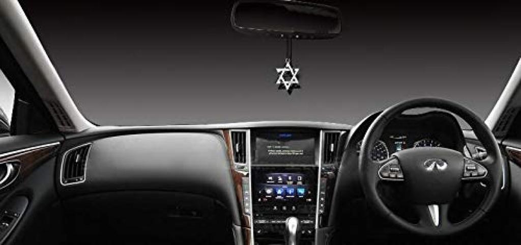 XP Design Car Accessory Rearview Mirror Hanging Decoration (Pentagram, Silver)
