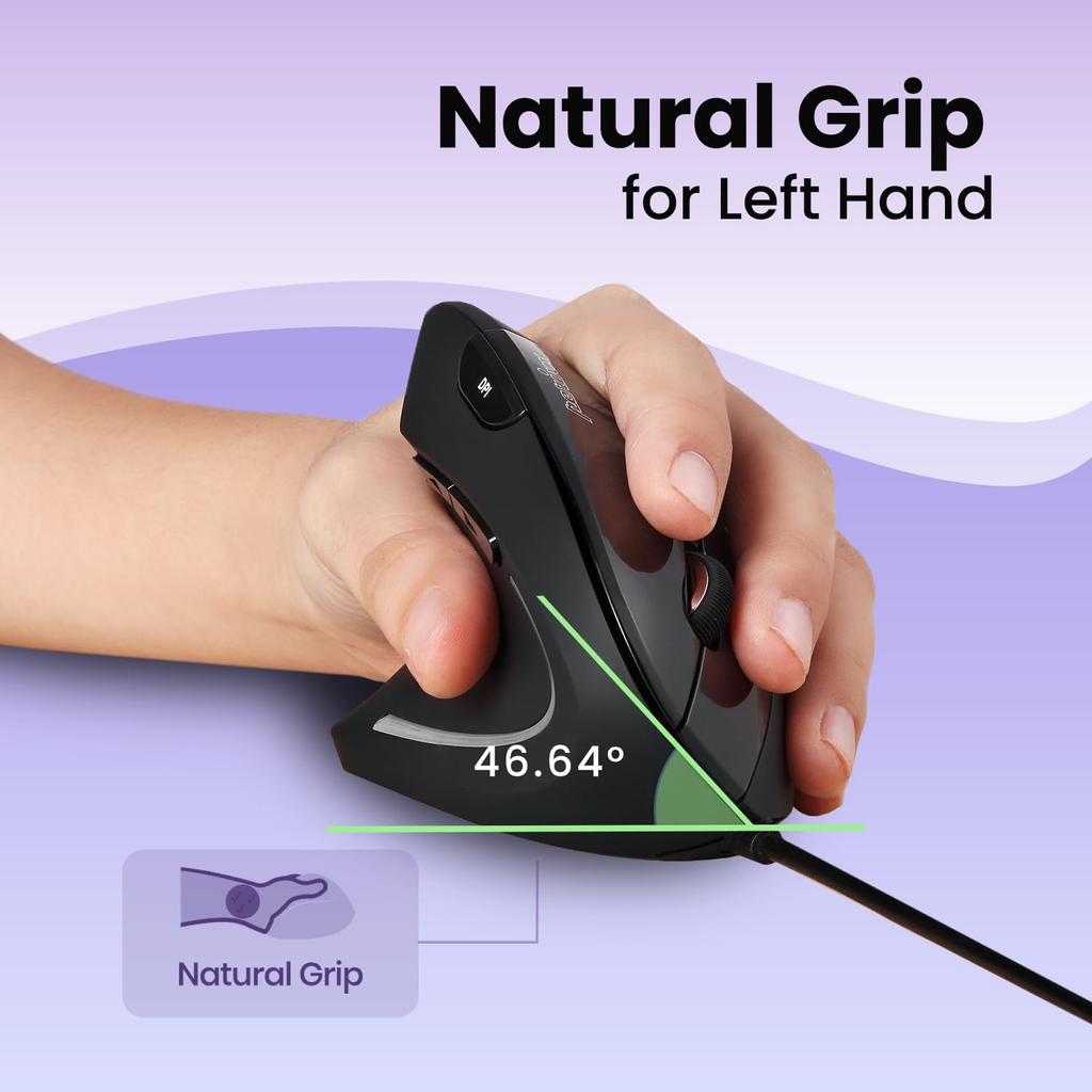 Perixx Left Hand Ergonomic Mouse Ergonomics PERIMICE-513L (Wired USB)