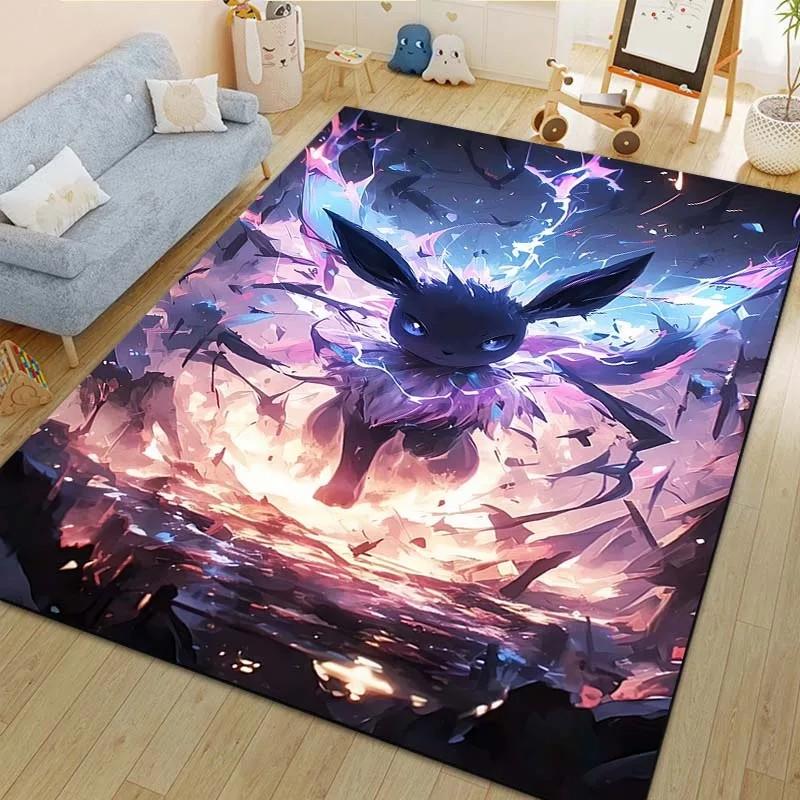 Cute P0kem0n Eevee Fusion Pattern Carpet Home Large Area Rug Bedroom Living Room Sofa Study Non-slip Mats Gift Next Day Shipping