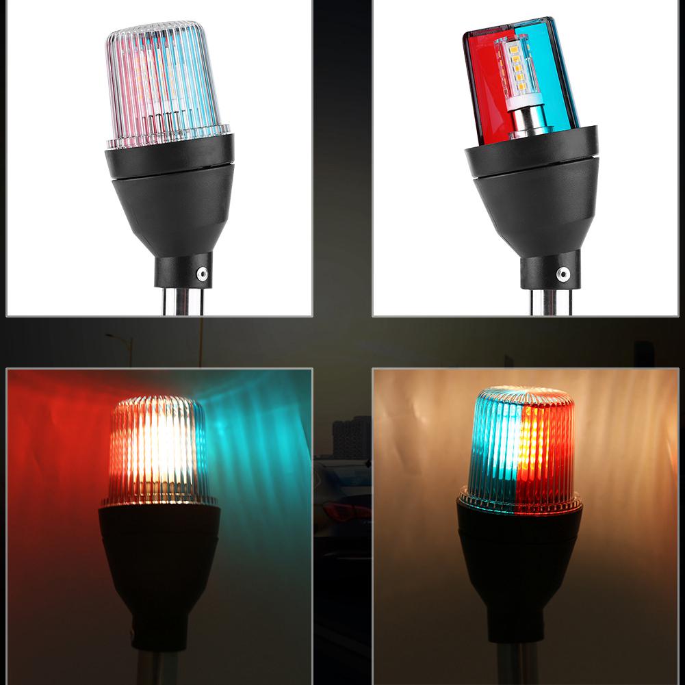Adjustable Shoreline Marine Boat Yacht Signal Light Fold Down Stern Anchor LED Navigation Lamp