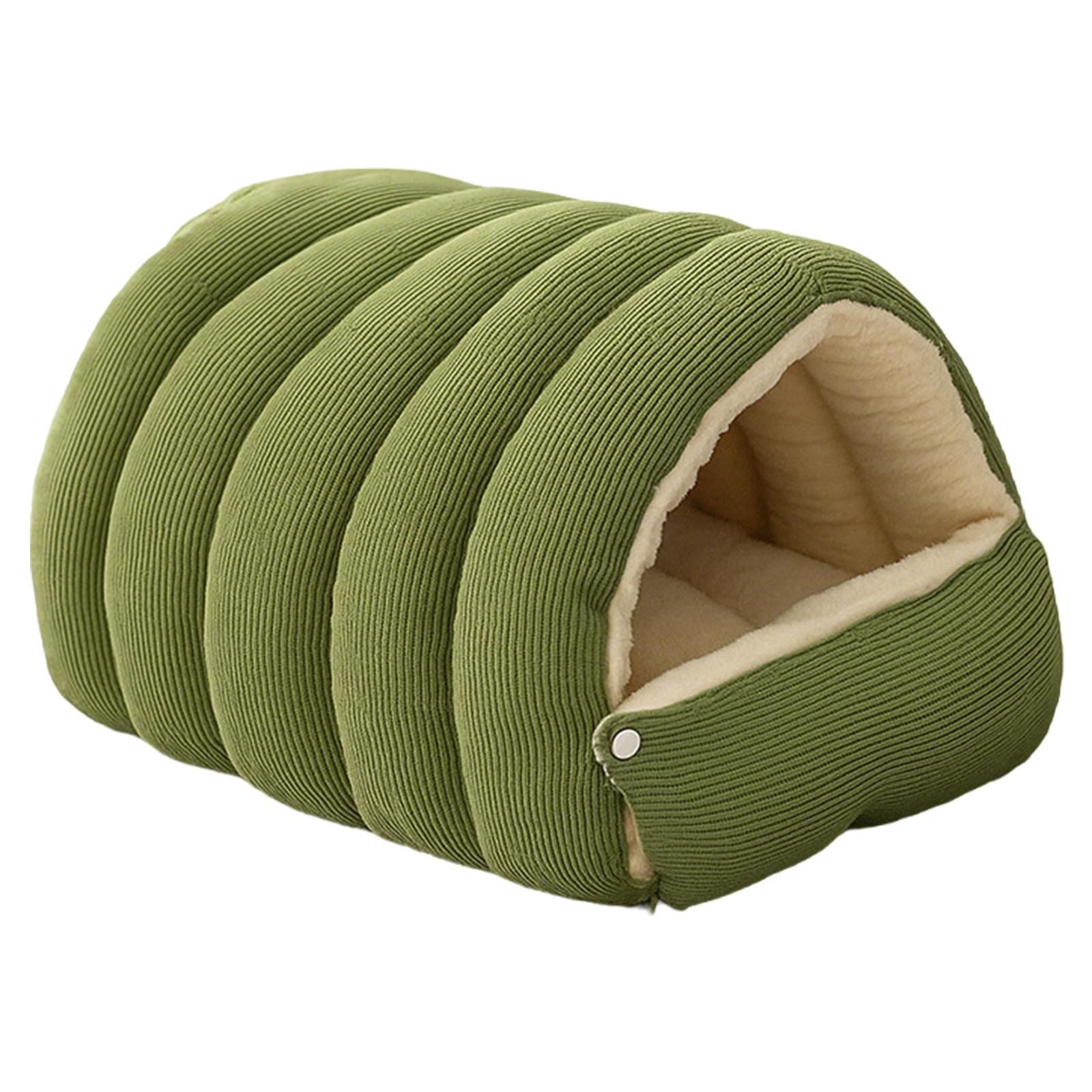 

Warm Corduroy Dog Cave Bed Cozy Pet Nest for Small Medium Dogs Cats Enclosed Soft Bed Removable for Indoor Pet Sleeping 45x30x19CM