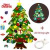 DIY Felt Christmas Tree Child Educational Toy Wall Hanging Artificial Xmas Tree with Santa Claus Snowflakes Kid New Year Gift