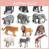 Pvc Miniature Forest Animal Models Set With Static Hippo Gorilla Rhino Water Buffalo For Collectors