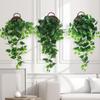 Artificial Pothos & Spider Plant Rattan Vine Wall Hanging for Indoor/Outdoor Decor