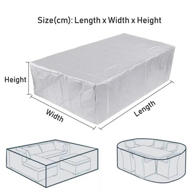 135Size Outdoor Furniture Cover Set, 210D Heavy Duty Waterproof Material, Table & Chair Cover, Patio Rain, Snow & Dust Resistant