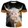 Funny Cow Pattern T-Shirt For Men Cute Animal 3D Printed T Shirts Summer Breathable Loose O-Neck Unisex Tops Short Sleeve Tees