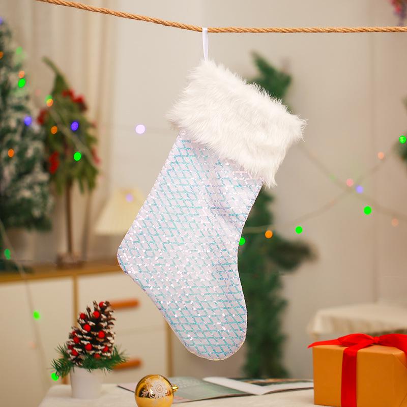 New Style Sequin Plush Christmas Stockings for Children s Gifts & Decorations