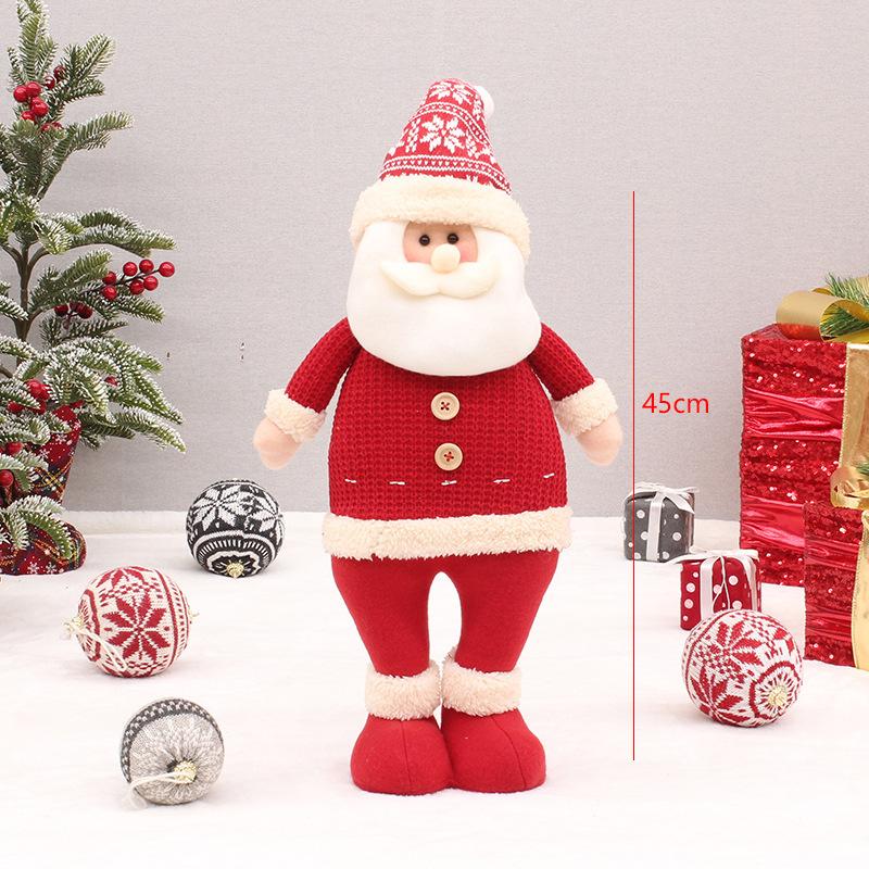 Cross-border Christmas Explosions Standing Retractable Santa Claus Snowman Elk Deer Fabric Doll Doll