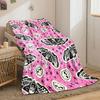 Skull Moth Pink Blanket bedroom Blanket for Livingroom Couch lunch break Soft throw for Friend's festival Gift