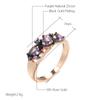 Luxury Purple Natural Zircon Ring For Women  Rose Gold And Black Plating Vintage Wedding Party Daily Fine Jewelry