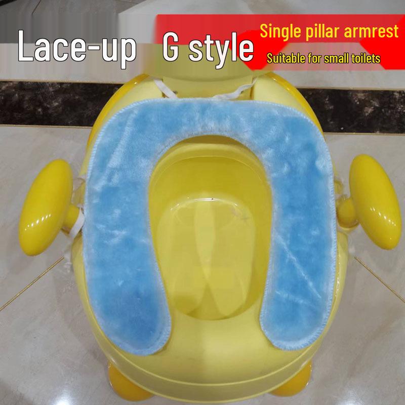 

Kids Plush Cartoon Toilet Seat Cushion – Thick, Warm Pad for Winter G Style/Blue Monkey