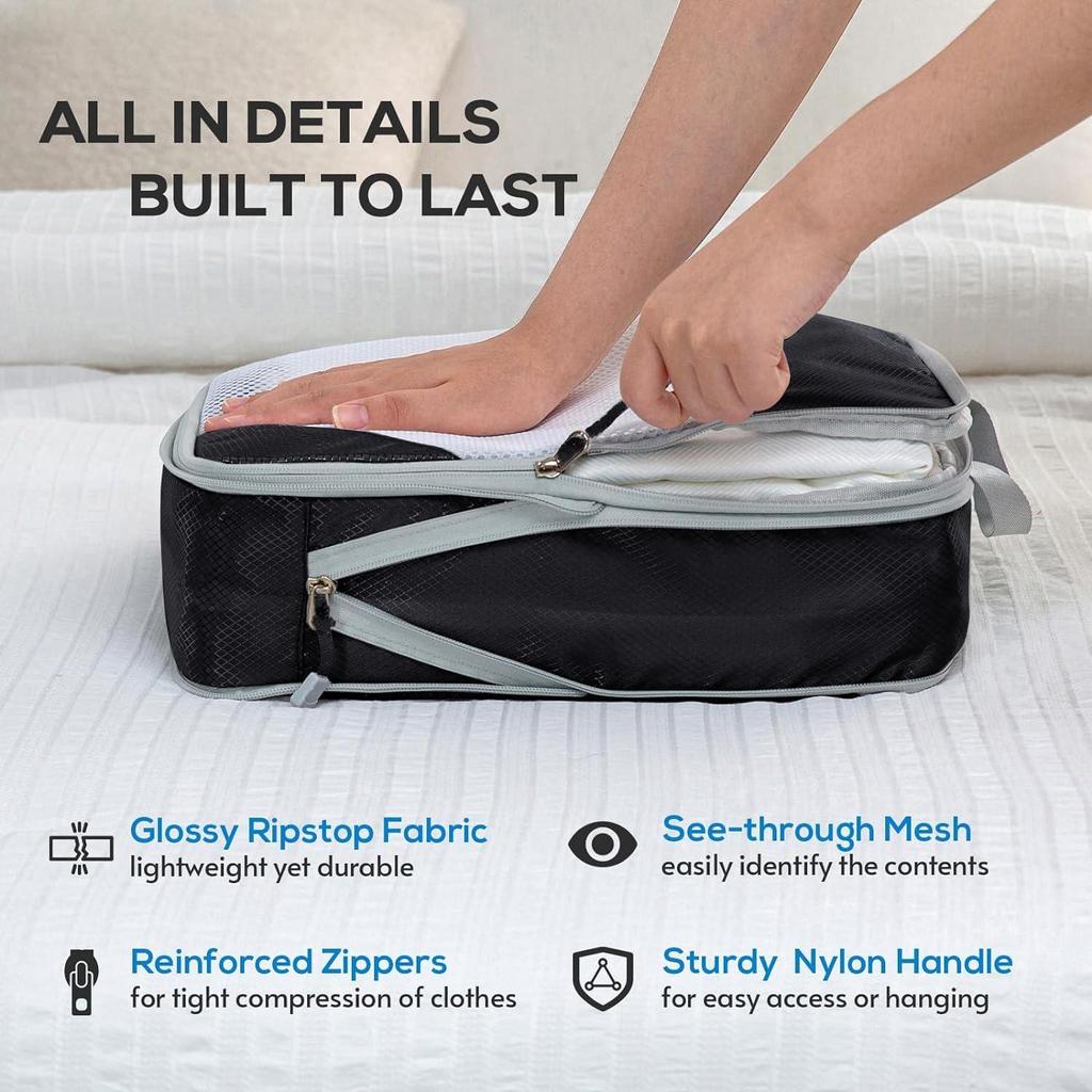 Best-Selling Travel Compression Suitcase Organizers: Three-Piece Waterproof Clothing Storage Bag Set