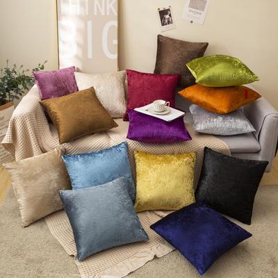 High-Density Ice Flower Velvet Pillow and Solid Color Pillowcase Bedside Cushion