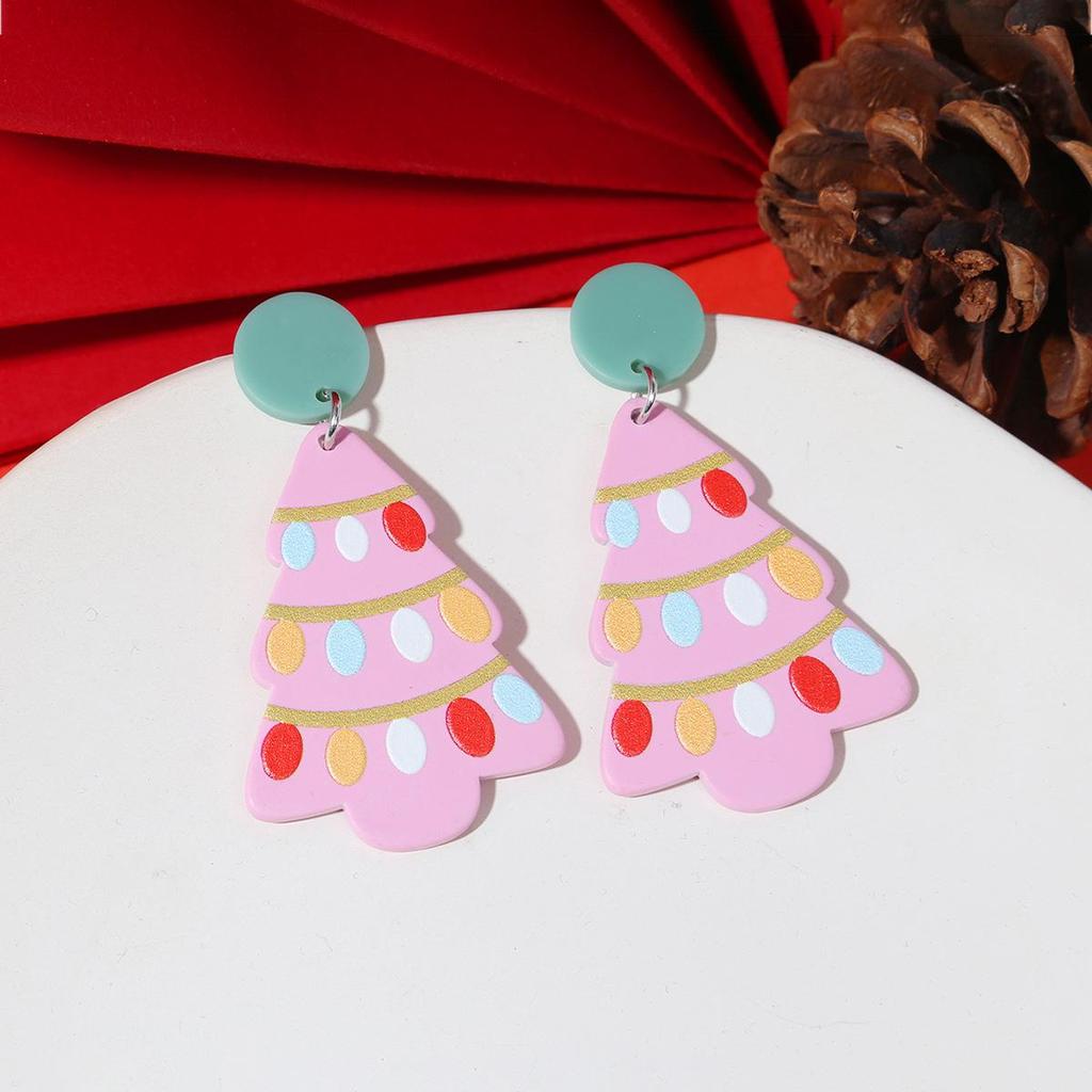 Exaggerated Snowflake Earrings: Creative Acrylic Christmas Design for Women