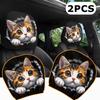 Spotted Cat Pattern Car Headrest Cover, Double Sided Printed Headrest Protector, Cute & Fashion Auto Decor
