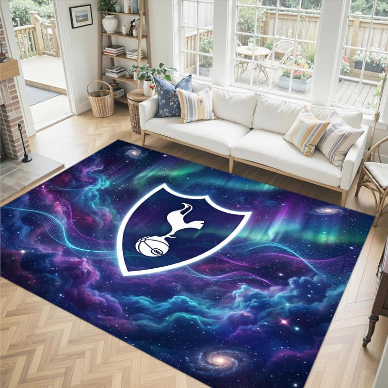Tottenham Hotspur Design Crystal Velvet Carpet Cozy Non?Slip Printed Rug For Bedroom Living Room Entrance
