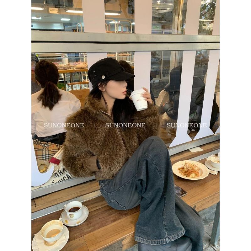 New Autumn and Winter Fur Coat Women's Short Eco-friendly Lamb Fur Fur Thickened Top To Keep Warm
