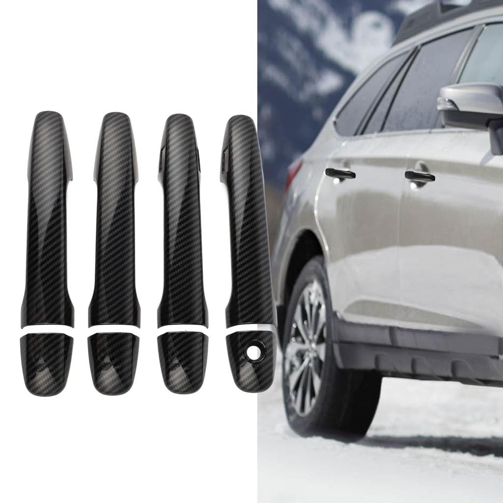 Carbon Fiber Style Door Handle Cover Trim for Subaru Legacy Levorg, Durable ABS Material, Protects the Door Handle, Easy To Install.