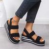 Dames Lichte Sleehak Sandalen Open Neus Platform Dikke Zool Zomer Casual Slingback Schoenen met Hielband Vrijetijdsschoenen