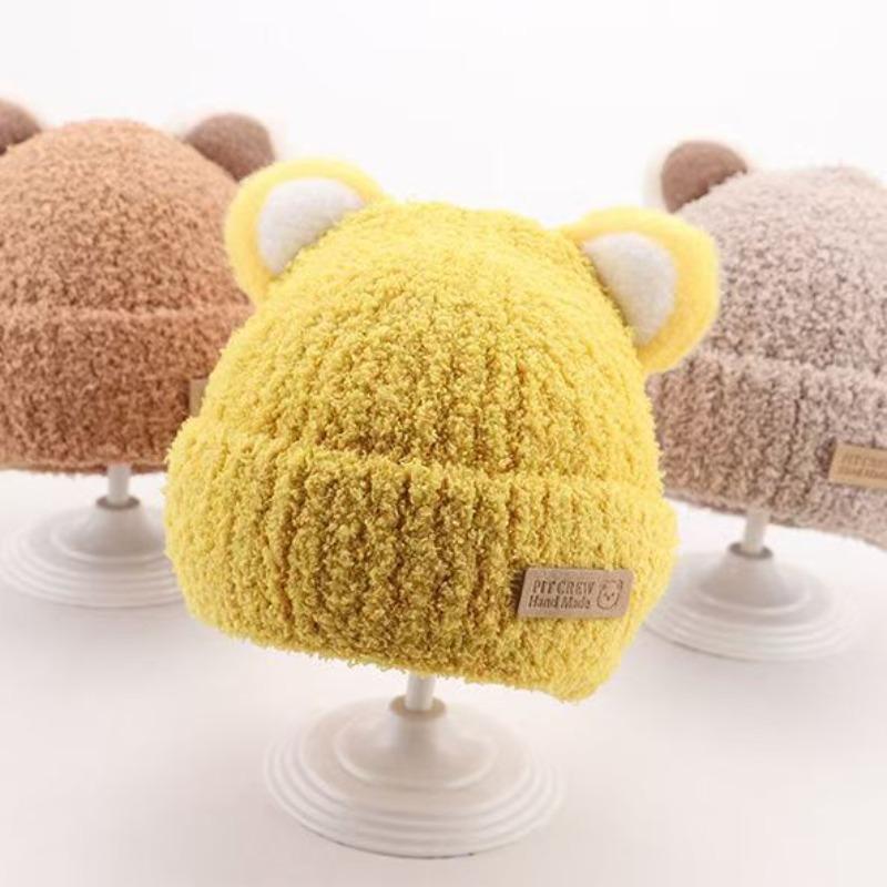 Baby Pullover Hat Autumn and Winter Cute Bear Ears Fashion Knitted Warm Hat Winter Children's Ear Protectors