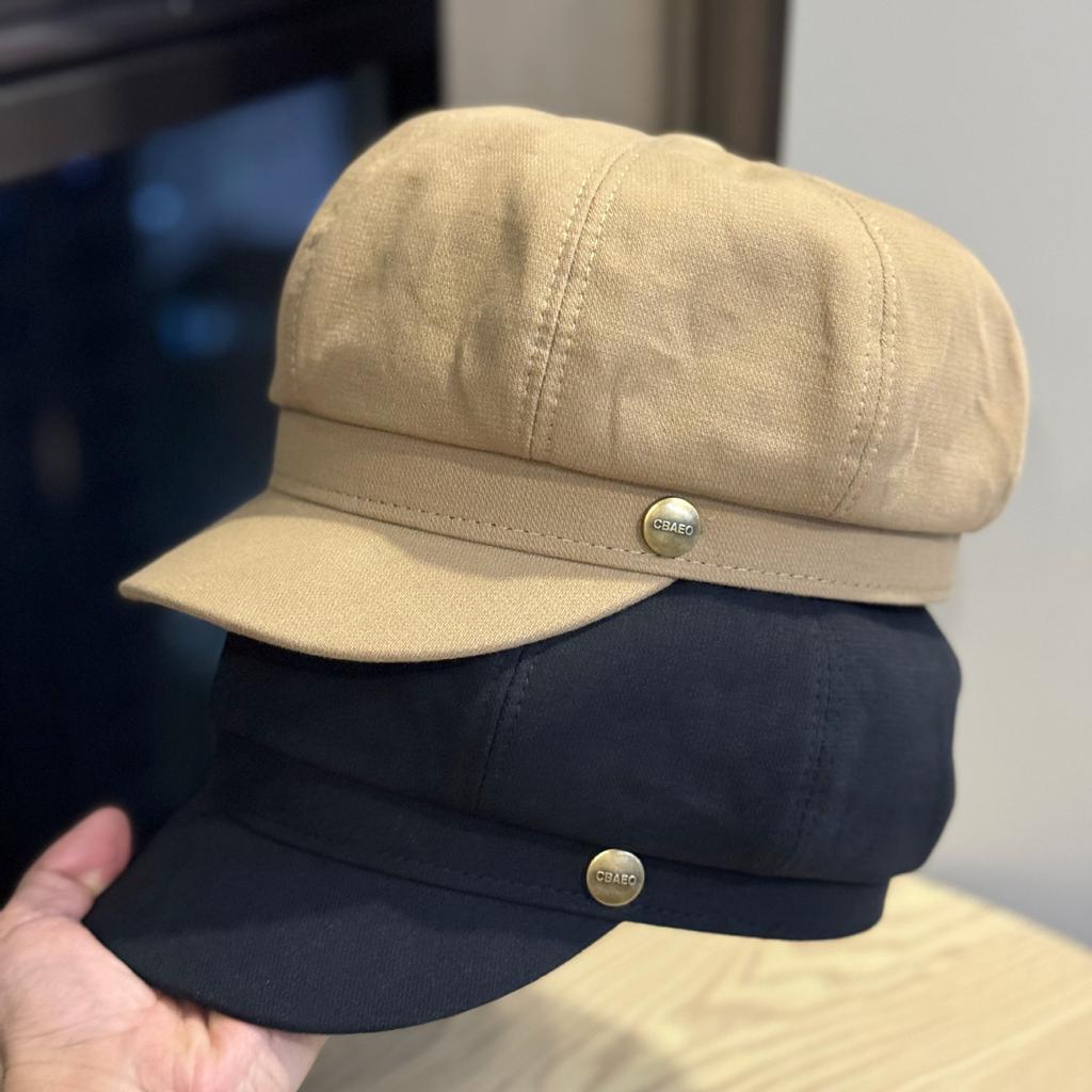 New beret octagonal hat for women, suitable for autumn and winter, large head circumference, Japanese style, spring and summer, makes the face look
