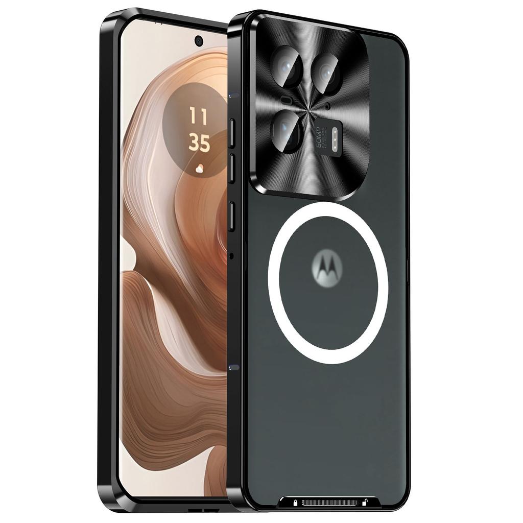 Magic Shield Magnetische Serie für Motorola Moto X50 Ultra 5G/Edge 50 Ultra 5G Hülle Metall+TPU Handyhülle mit Linsenschutz