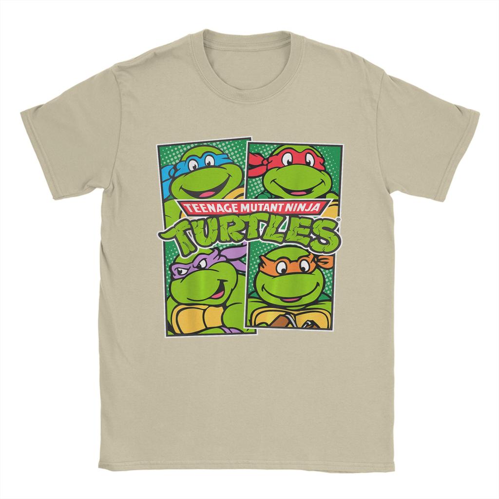 Mens TShirt Ninja Turtles Paneled Characters Vintage Pure Cotton Tee Shirt Short Sleeve T Shirts Crew Neck Clothes Gift Idea