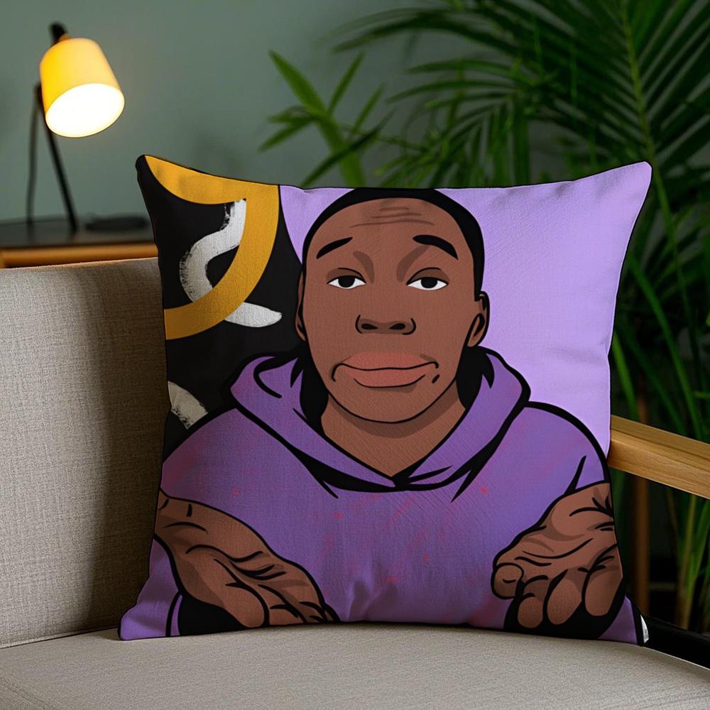 KKhaby LLame ACTOR Pillow Case Silky Elegant Comfort Sofa Bed Invisible Zipper