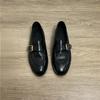 New British Style Handmade Soft Leather Retro Square Buckle One-pedal Versatile Loafers
