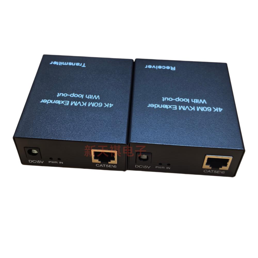 4K 60m HDMI KVM Extender with USB Mouse & Recorder, Network Cable Transmitter