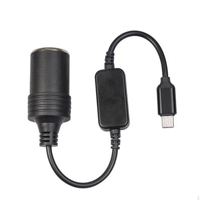 Adattatore USB C a Accendisigari 12V Nero Robusto Portatile Cavo Convertitore