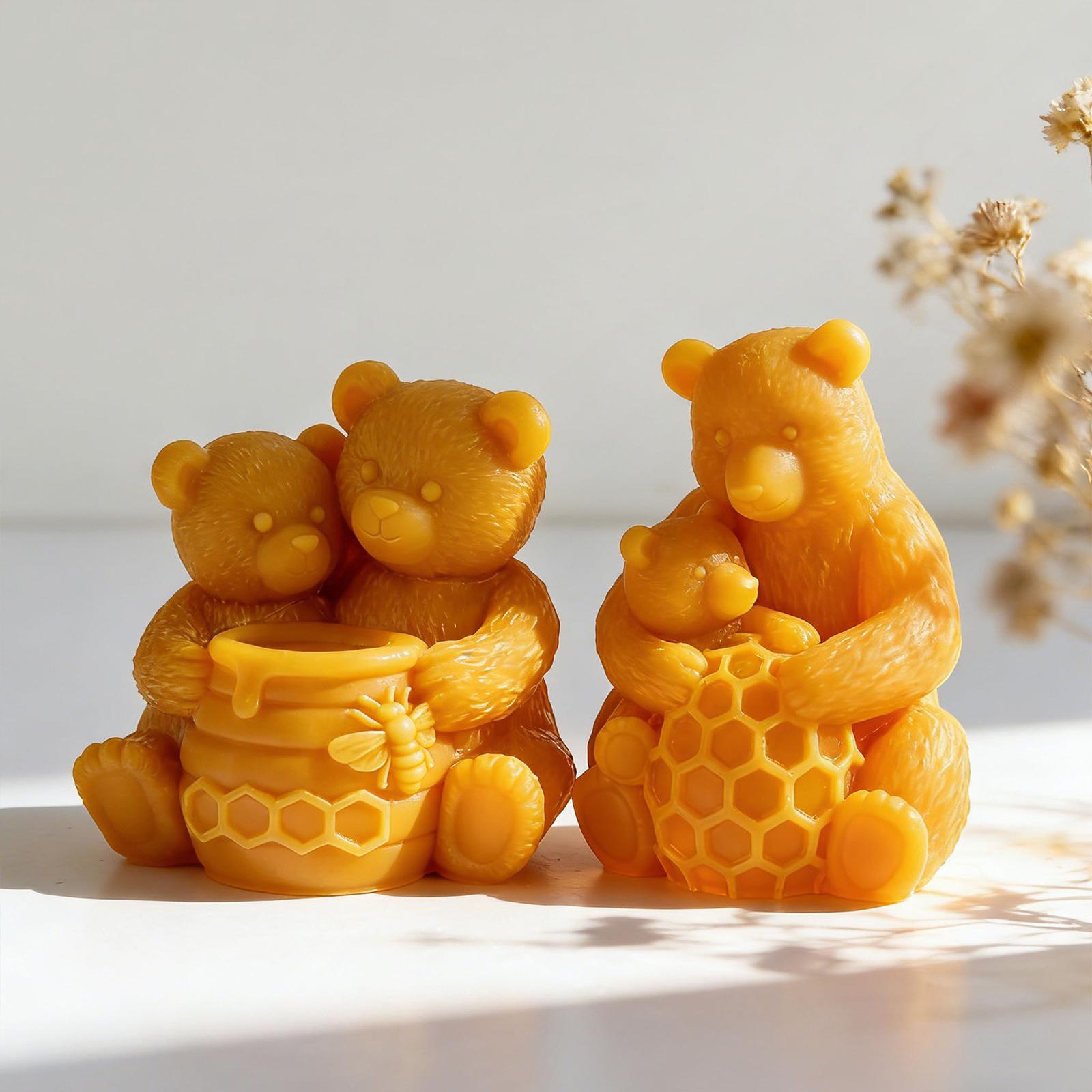 Honeycomb Bear Silicone Mold Food Grade Silicone For Resin Casting Handmade Candle Soap Chocolate Baking Home Decoration
