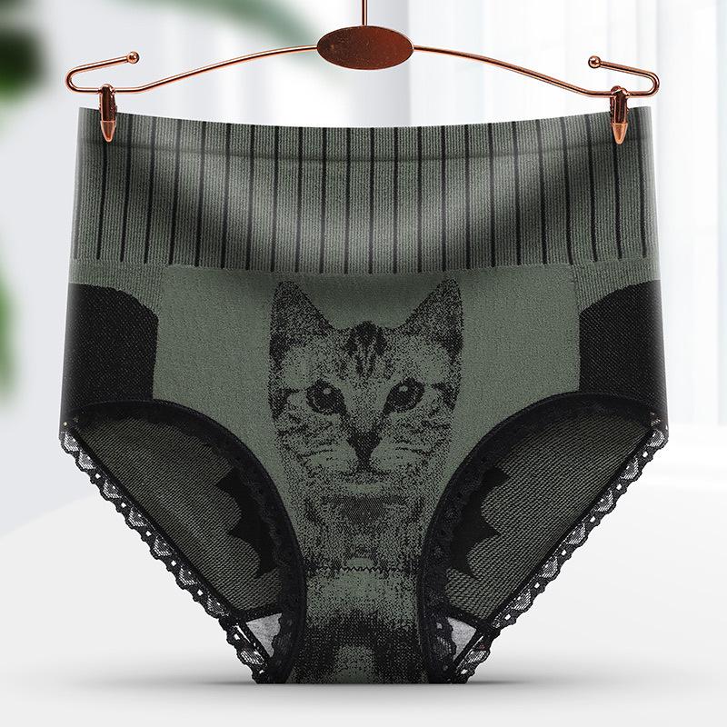 

High-Waisted Tummy Control Lace Trim Plus Size Seamless Corset Underwear M [80-100] зелений