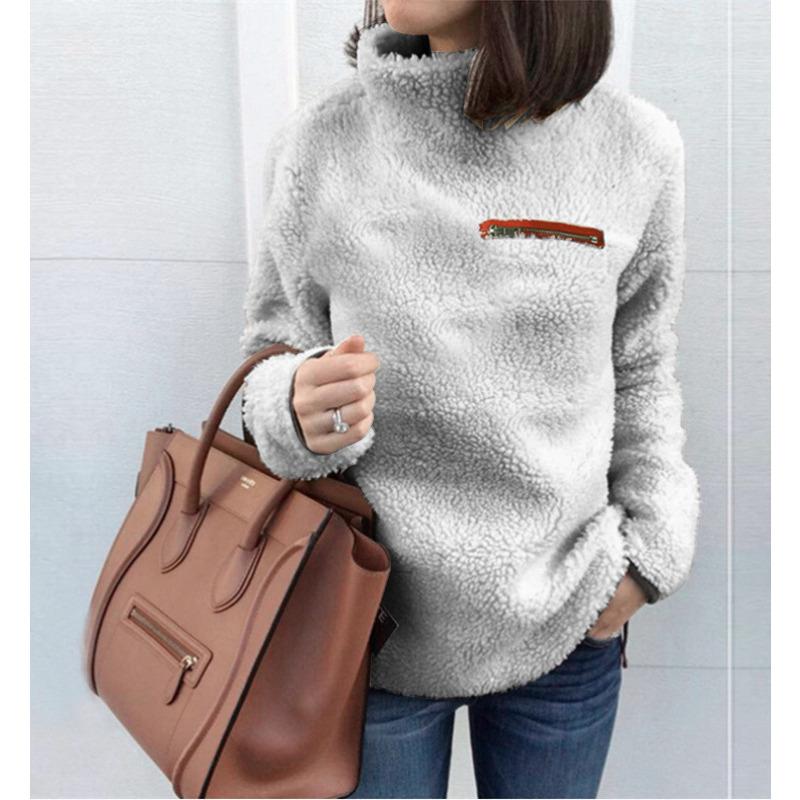 

Новый свитер, европейская и американская женская мода, водолазка на молнии, нижний топ 5XL