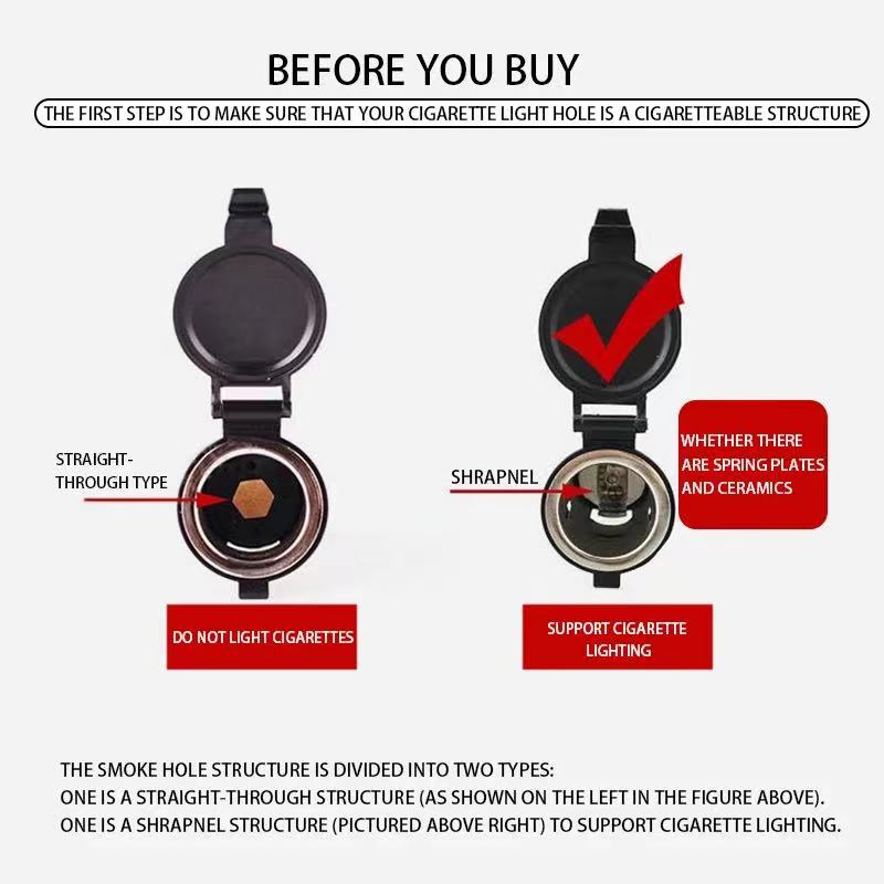 12V Metal Car Windproof Portable Flameless Cigarette Lighter Accessories For Volvo Xc60 Xc90 V40 V60 S60 V50 V90 S80 C40 XC40 V8