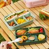 2000ML Double Layers Lunch Box with Spoon Fork Cutter Airtight Lid Food Grade Dishwasher Microwave Freezer Safe Students Thermal Bento Food Container