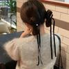 Vintage Long Ribbon Velvets Bowknot Hairband Side Clip Elegant Hairpins Fashion Hair Accessories Jewelry for Women Girls