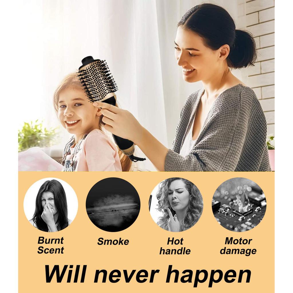 New 4 In 1 Hot Air Brush Hair Dryer With Adjustable Temperature For Smooth Styling