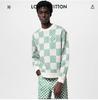 LV 25 Unisex Plaid Checkerboard Jacquard Sweater - Color Block, Round Neck, OS Fit