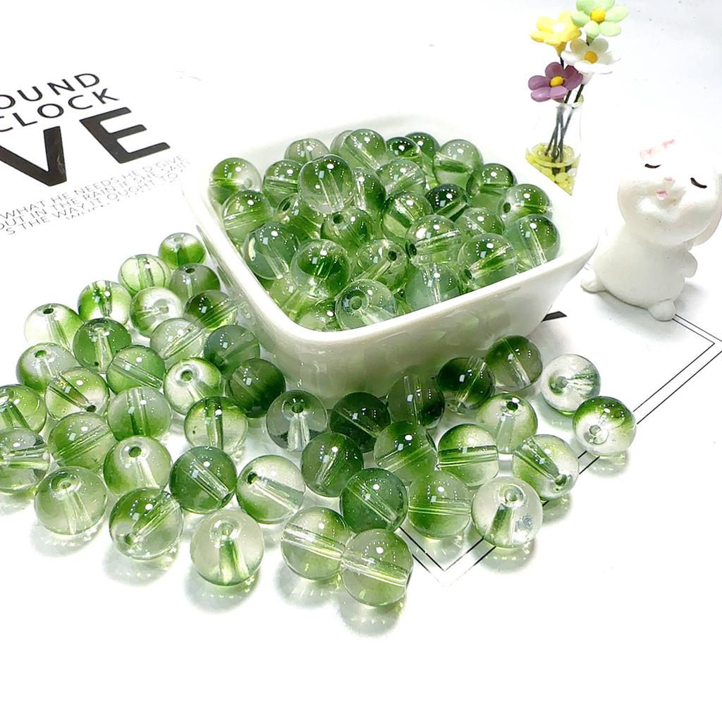 10mm Crackle Glass Round Beads, Loose Spacer Beads DIY Accessories for Bracelet Making 50pcs